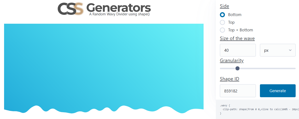 Overview of the wavy divider generator