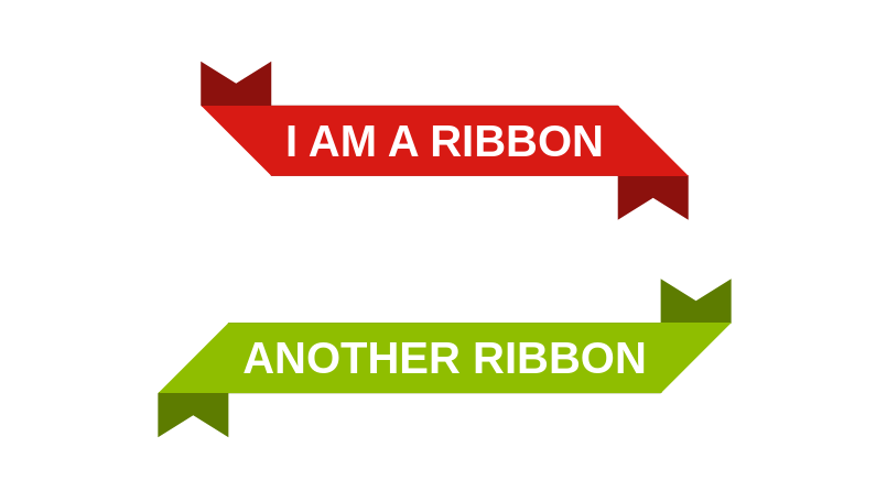 A folded ribbon shape using CSS