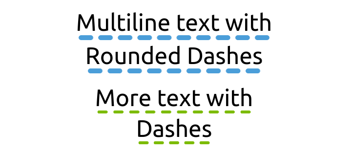 A text with a rounded dashed underline