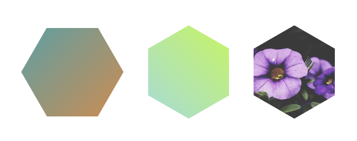 CSS-only hexagon shapes