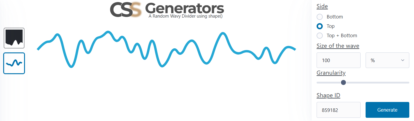 Screenshot of my wavy divider generator