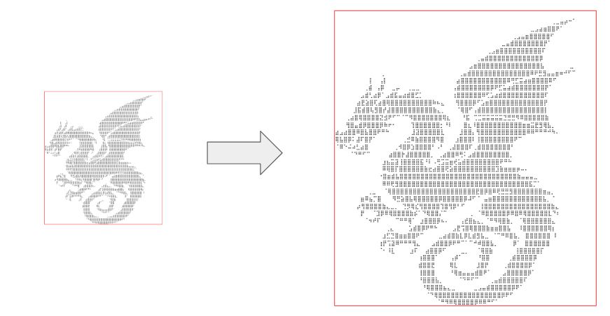 ASCII art of a dragon