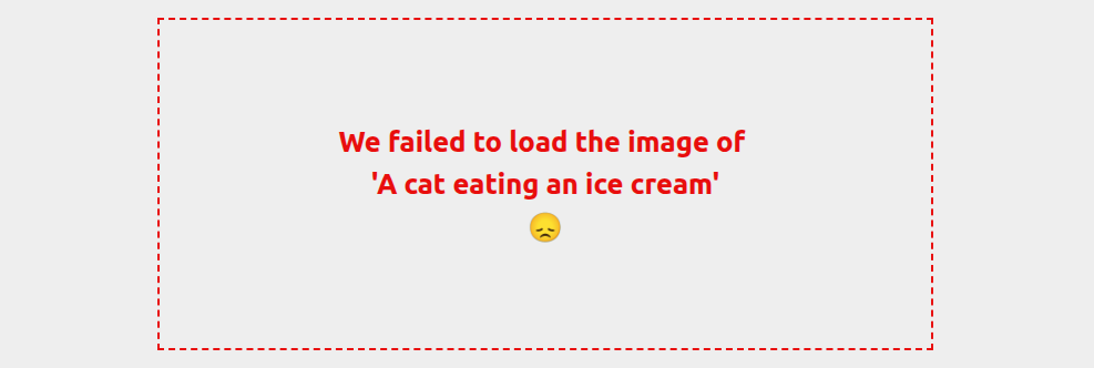 Custom error message for broken images