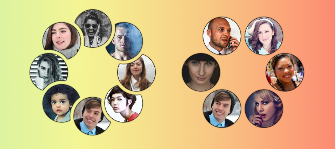 CSS-only circular list of stacked images