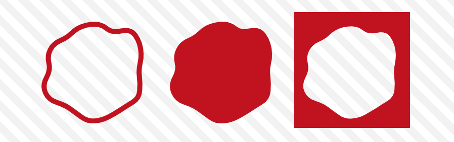CSS shape, border-only and cutout version
